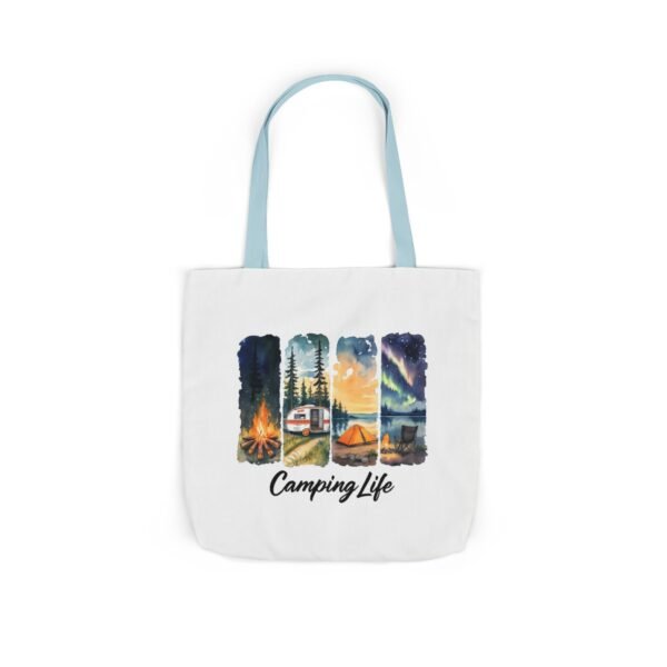 Camping Life Canvas Tote Bag with 5-Color Straps - Perfect for Adventure Lovers! - Image 50