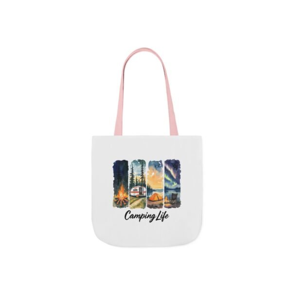 Camping Life Canvas Tote Bag with 5-Color Straps - Perfect for Adventure Lovers! - Image 13