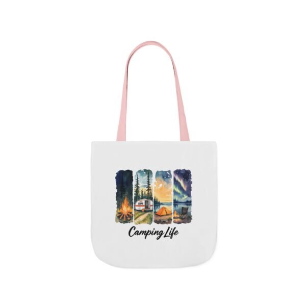 Camping Life Canvas Tote Bag with 5-Color Straps - Perfect for Adventure Lovers! - Image 33