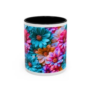 Vibrant Floral Accent Coffee Mug - 11oz & 15oz