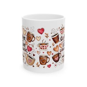 Coffee Is My Love Language Ceramic Mug - Heart & Coffee Design