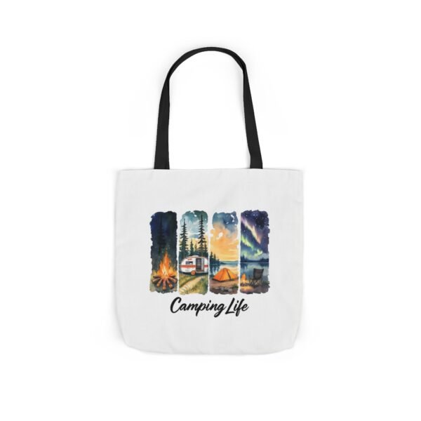 Camping Life Canvas Tote Bag with 5-Color Straps - Perfect for Adventure Lovers! - Image 46