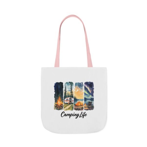 Camping Life Canvas Tote Bag with 5-Color Straps - Perfect for Adventure Lovers! - Image 53