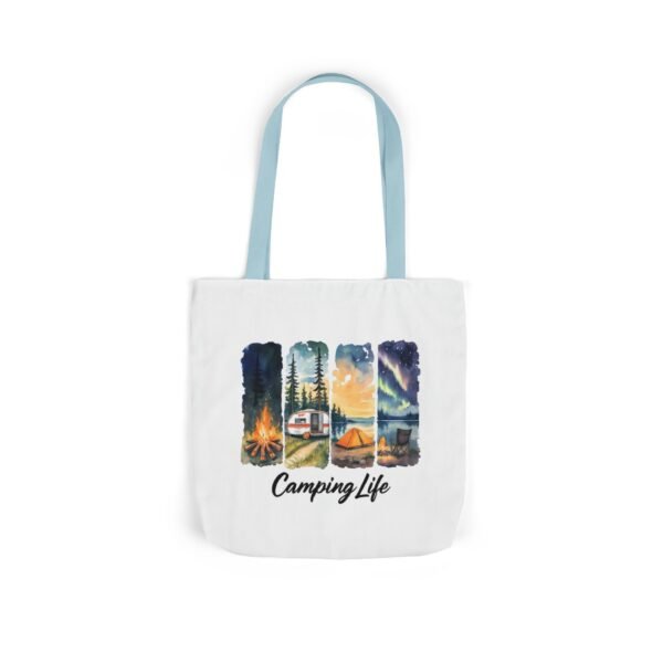 Camping Life Canvas Tote Bag with 5-Color Straps - Perfect for Adventure Lovers! - Image 30