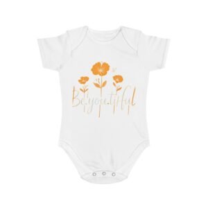 BeYou.tiful Short Sleeve Baby Bodysuit - Cute Floral Design for Newborns