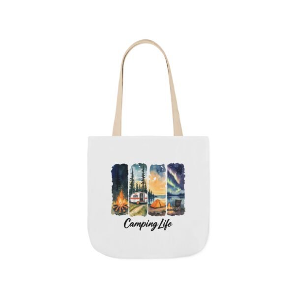 Camping Life Canvas Tote Bag with 5-Color Straps - Perfect for Adventure Lovers! - Image 21