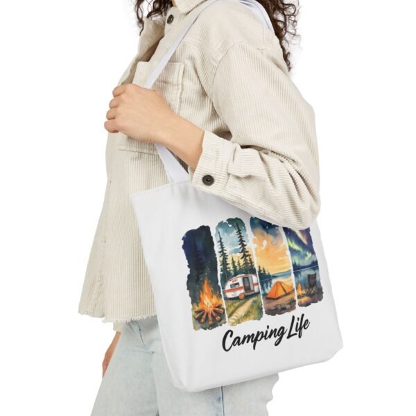Camping Life Canvas Tote Bag with 5-Color Straps - Perfect for Adventure Lovers! - Image 19