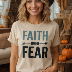Inspirational Women's Softstyle Tee - "Faith Over Fear"