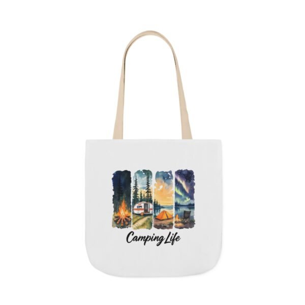 Camping Life Canvas Tote Bag with 5-Color Straps - Perfect for Adventure Lovers! - Image 41