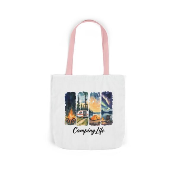 Camping Life Canvas Tote Bag with 5-Color Straps - Perfect for Adventure Lovers! - Image 34