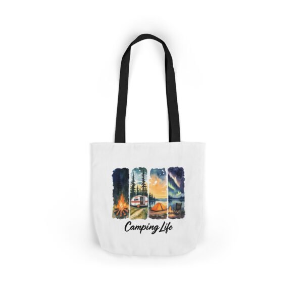 Camping Life Canvas Tote Bag with 5-Color Straps - Perfect for Adventure Lovers! - Image 6