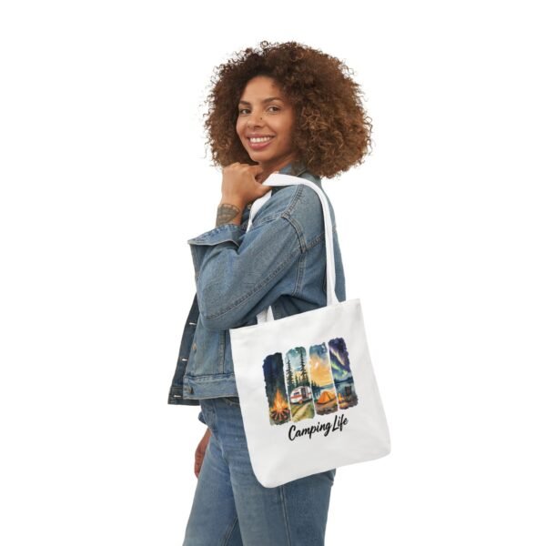 Camping Life Canvas Tote Bag with 5-Color Straps - Perfect for Adventure Lovers! - Image 20
