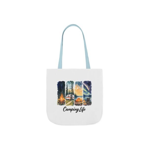 Camping Life Canvas Tote Bag with 5-Color Straps - Perfect for Adventure Lovers! - Image 9