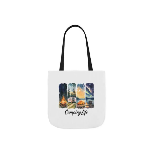 Camping Life Canvas Tote Bag with 5-Color Straps - Perfect for Adventure Lovers! - Image 5