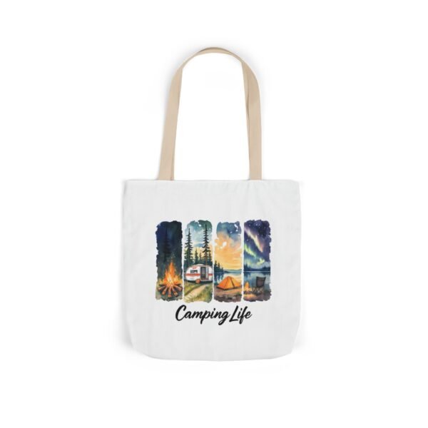 Camping Life Canvas Tote Bag with 5-Color Straps - Perfect for Adventure Lovers! - Image 22
