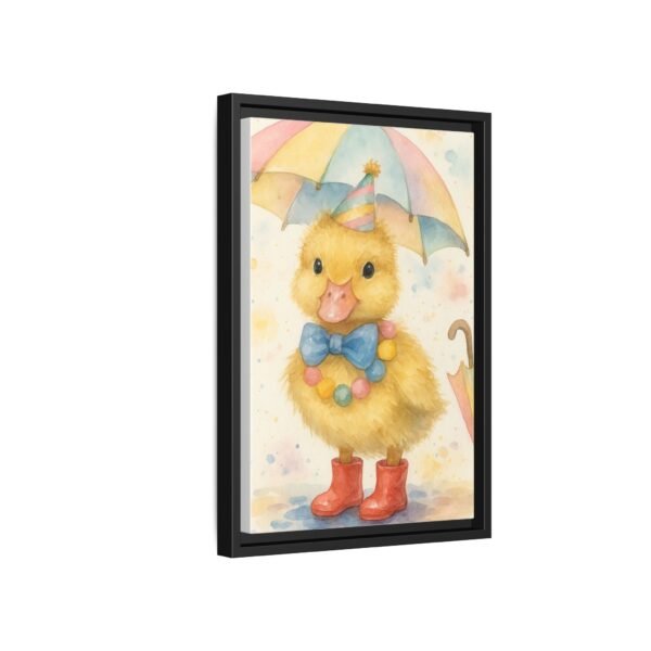 Whimsical Duck Art Print - Framed Matte Canvas, Colorful Decor for Kids' Rooms - Image 2