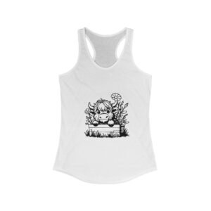 Cute Cow Floral Women's Racerback Tank
