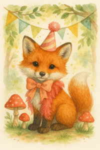 Baby Fox Watercolor Print
