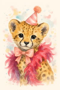 Baby Cheetah Watercolor Print