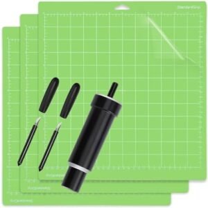 THANMAO 3 Pack 12"x12" Standard Grip Cutting Mat Deep-Cut Blade and Housing Kit