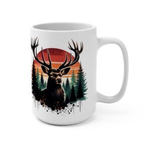 Rustic Deer Design Mug - 15oz Coffee Cup for Nature Lovers