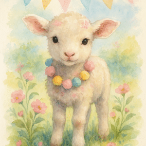 Baby Lamb Watercolor Print