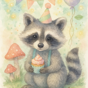 Raccoon Watercolor Print